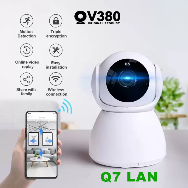 V380 Brand V380pro Q7 with Lan 2MP Smart Home Wifi IP CCTV Camera