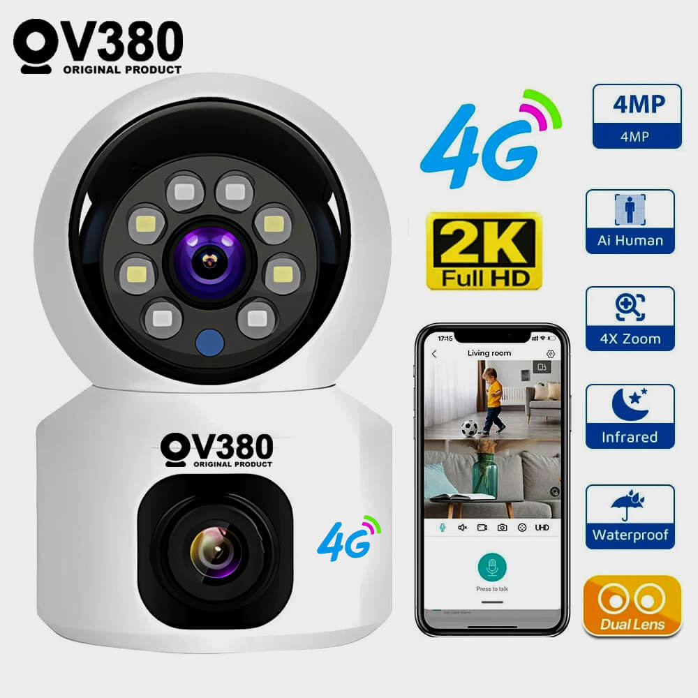 V380pro V9 C10 Dual Lens    4G Sim IP CCTV Camera