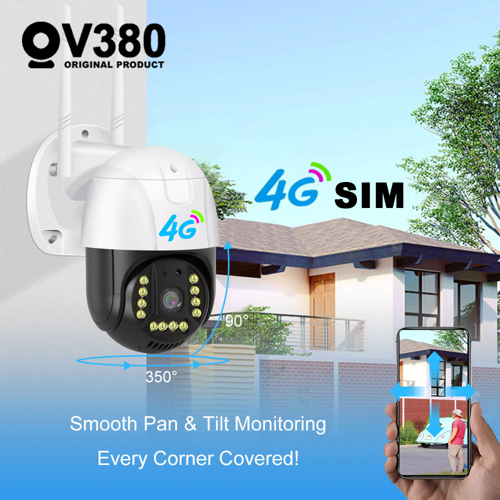 V380pro C15 4G Sim Outdoor PTZ Waterproof IP CCTV Camera